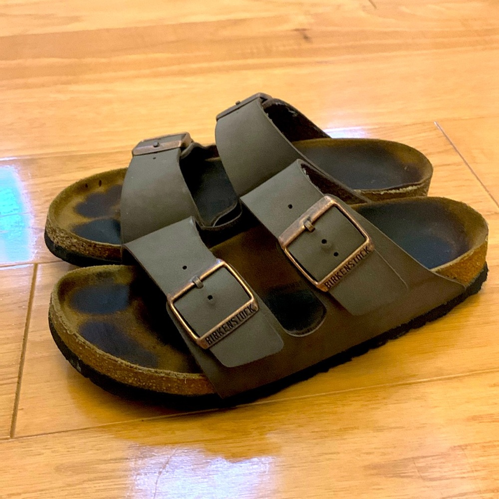 Birkenstock leather Arizona birko-flor sandal size 37 narrow